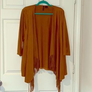 Suede Fringe Cardigan